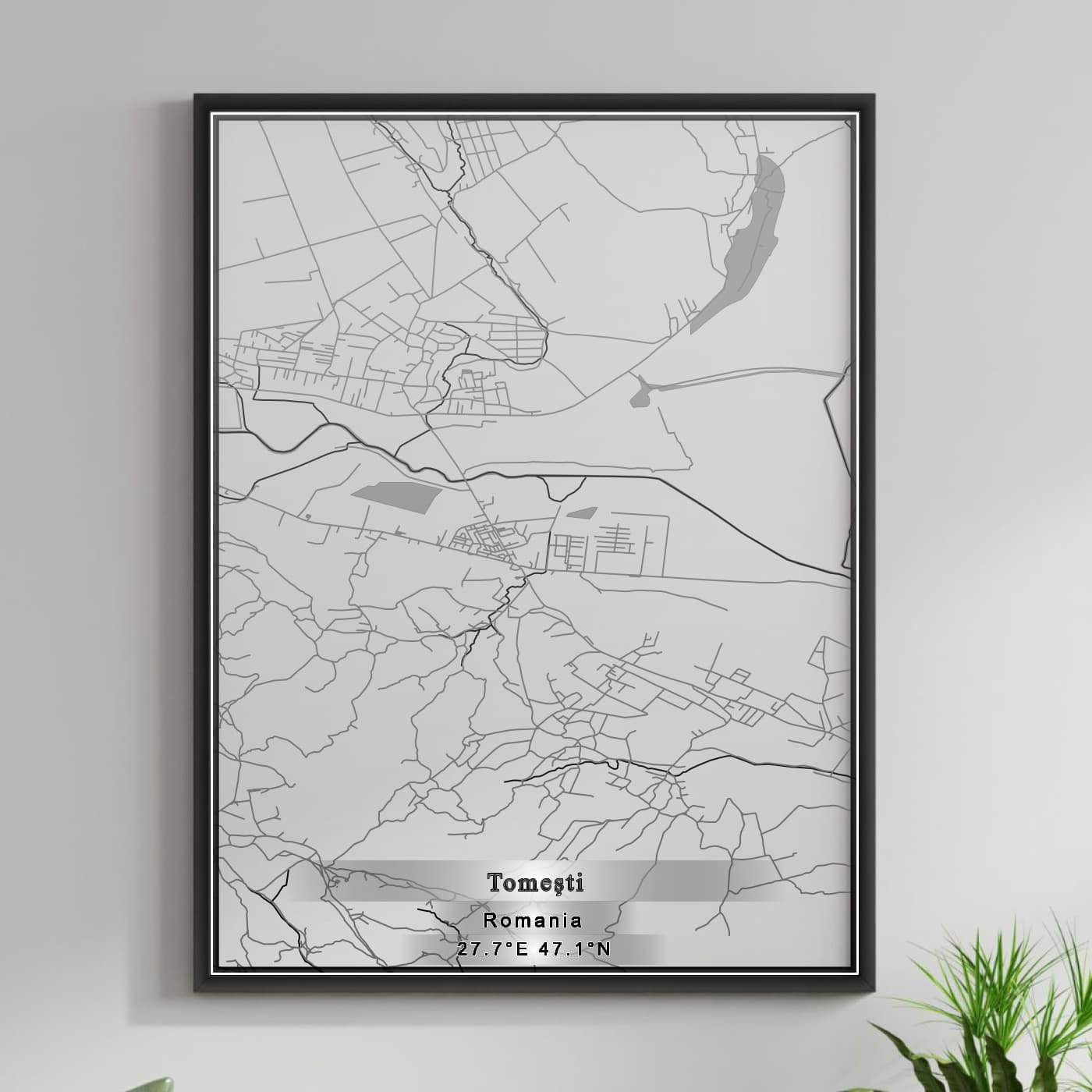 ROAD MAP OF TOMESTI, ROMANIA BY MAPBAKES