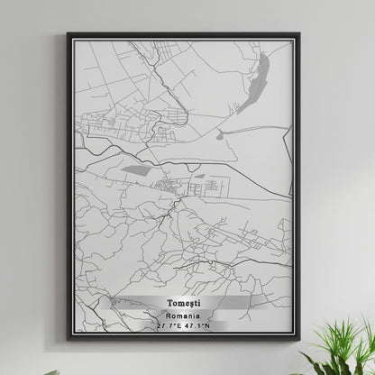 ROAD MAP OF TOMESTI, ROMANIA BY MAPBAKES