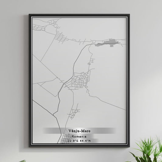 ROAD MAP OF VANJU-MARE, ROMANIA BY MAPBAKES