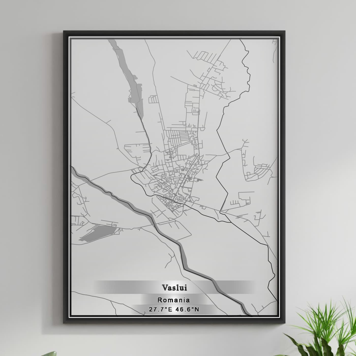 ROAD MAP OF VASLUI, ROMANIA BY MAPBAKES