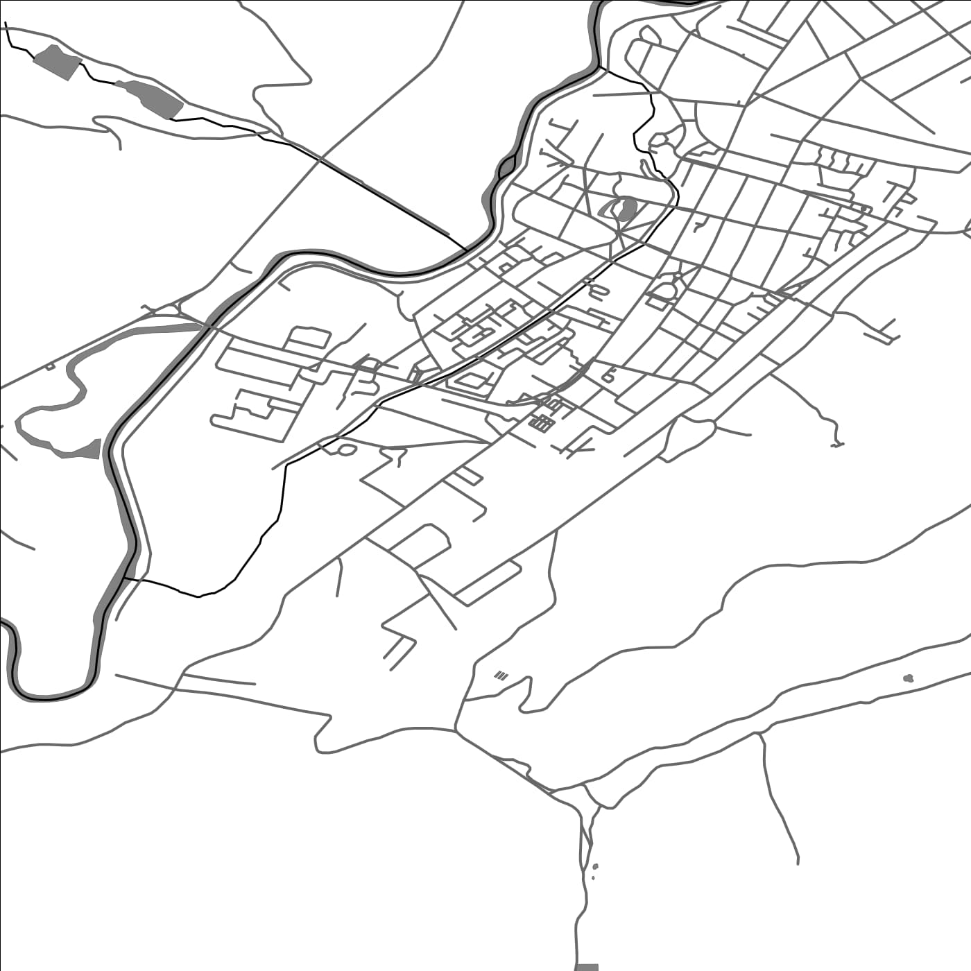 ROAD MAP OF GHERLA, ROMANIA BY MAPBAKES