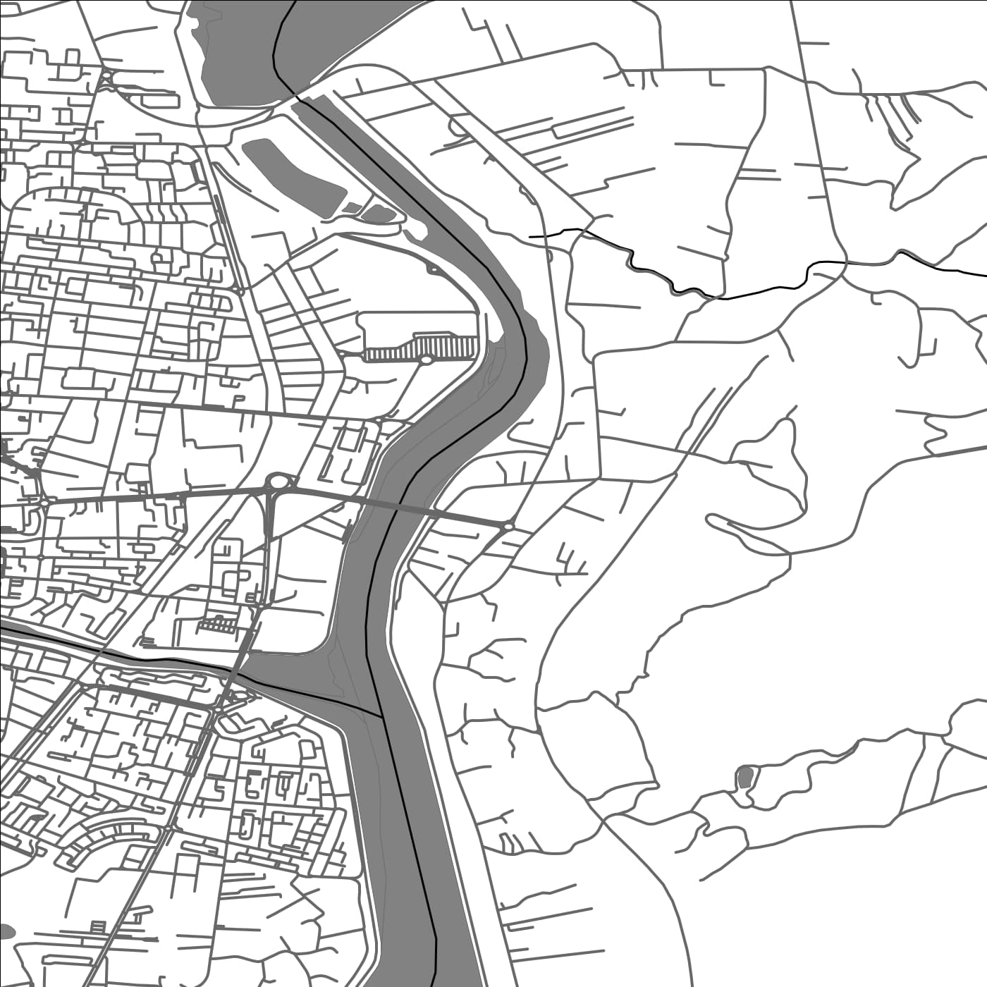 ROAD MAP OF GORANU, ROMANIA BY MAPBAKES