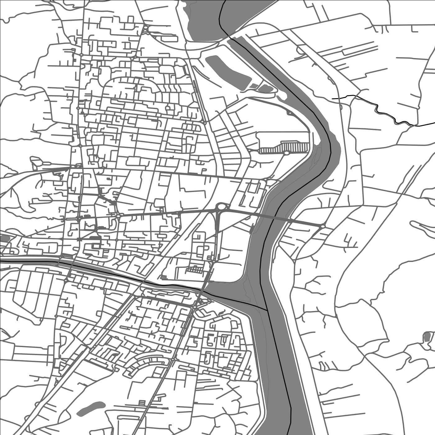 ROAD MAP OF RAMNICU-VALCEA, ROMANIA BY MAPBAKES