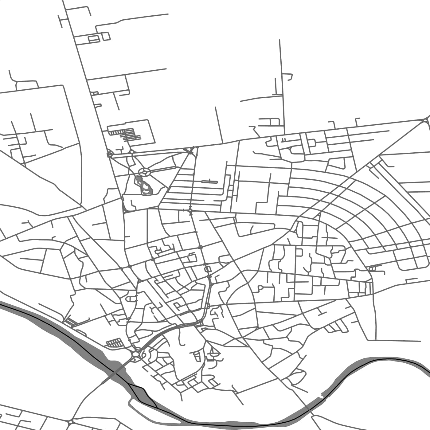 ROAD MAP OF ROMAN, ROMANIA BY MAPBAKES