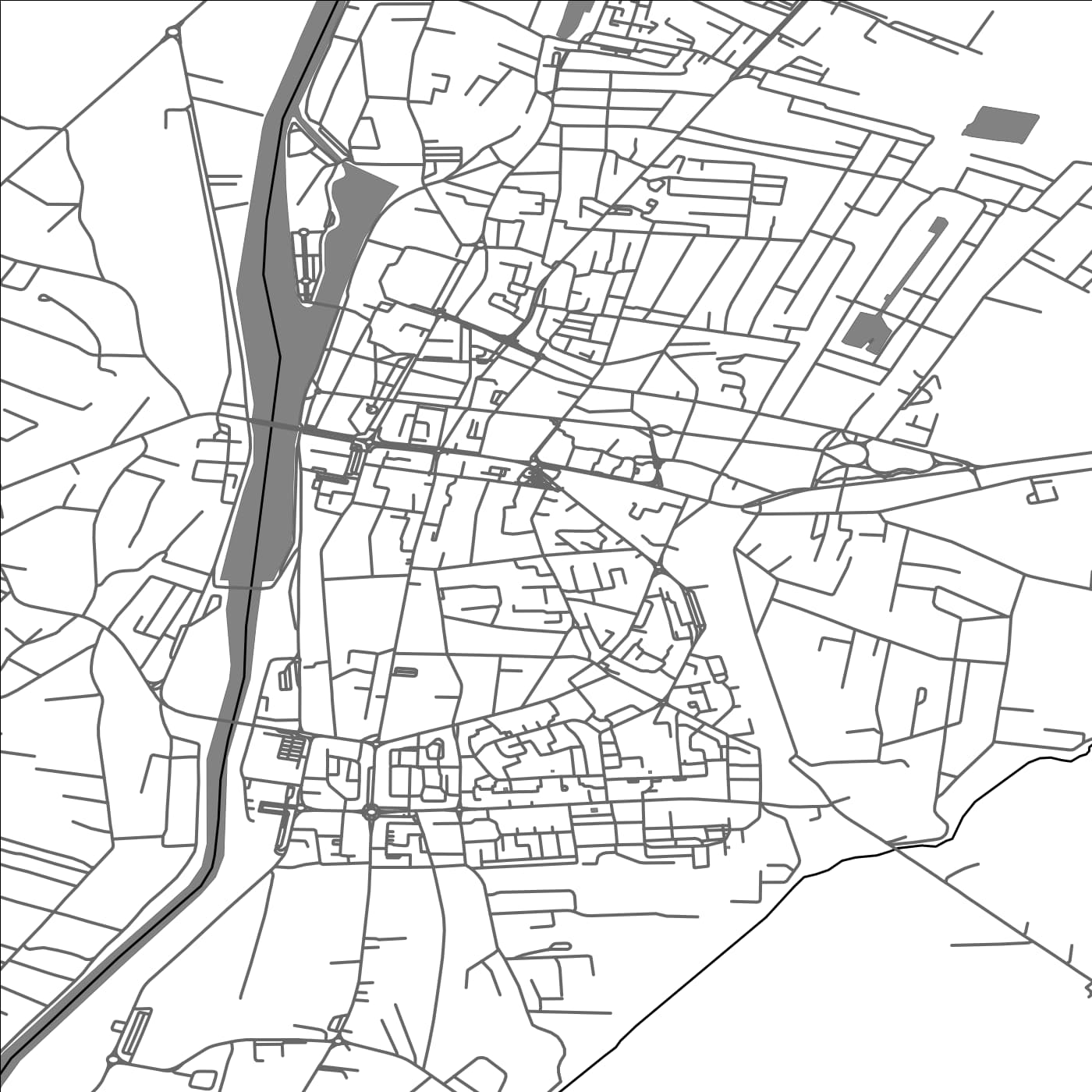 ROAD MAP OF TARGU-JIU, ROMANIA BY MAPBAKES