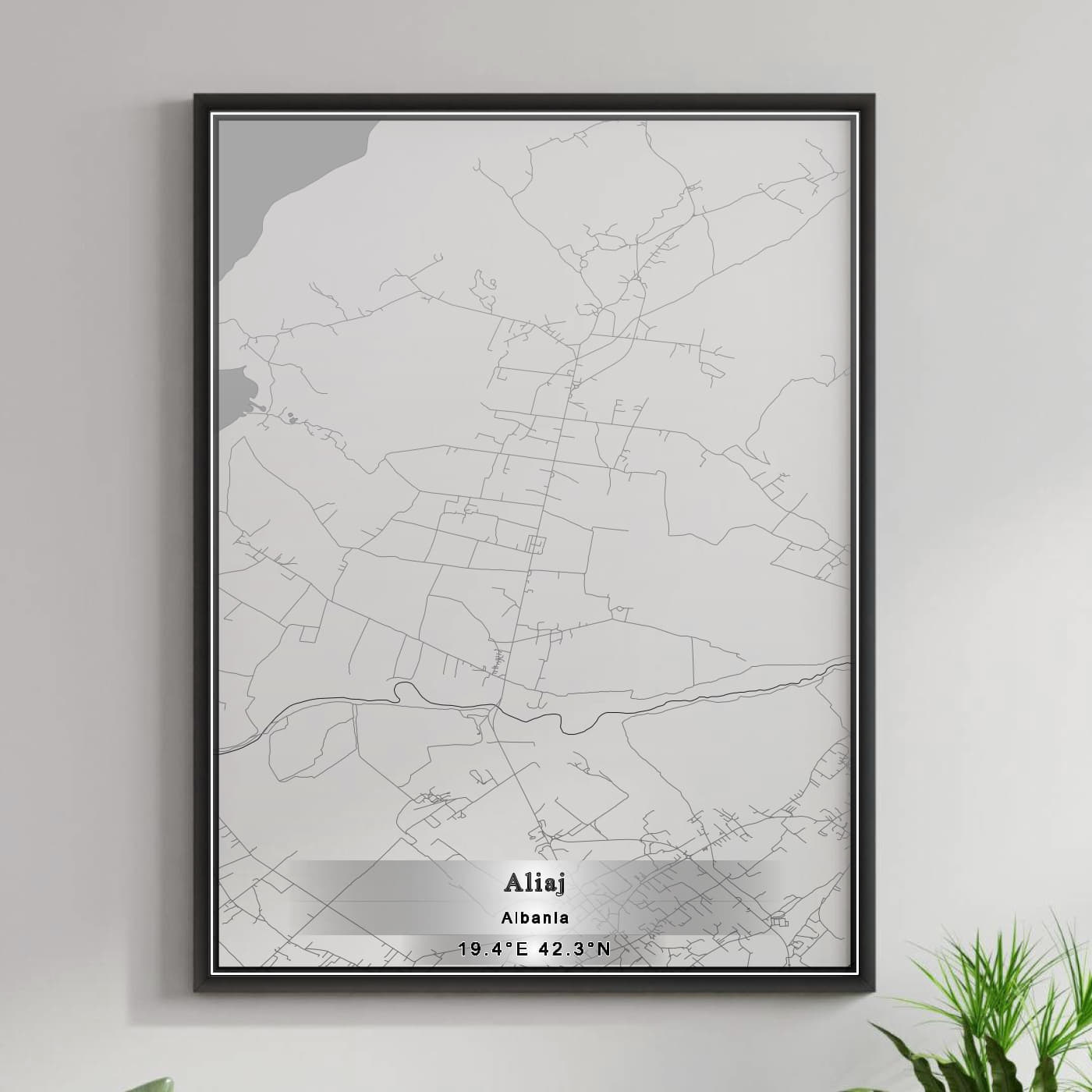 ROAD MAP OF ALIAJ, ALBANIA BY MAPBAKES