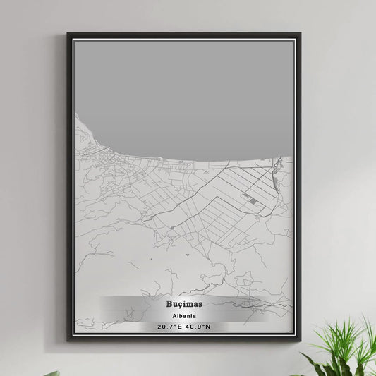 ROAD MAP OF BUÇIMAS, ALBANIA BY MAPBAKES