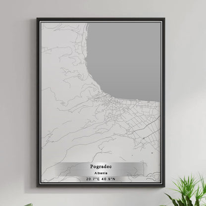 ROAD MAP OF POGRADEC, ALBANIA BY MAPBAKES