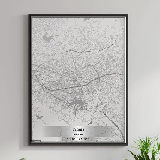 ROAD MAP OF TIRANA, ALBANIA BY MAPBAKES