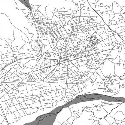 ROAD MAP OF ELBASAN, ALBANIA BY MAPBAKES