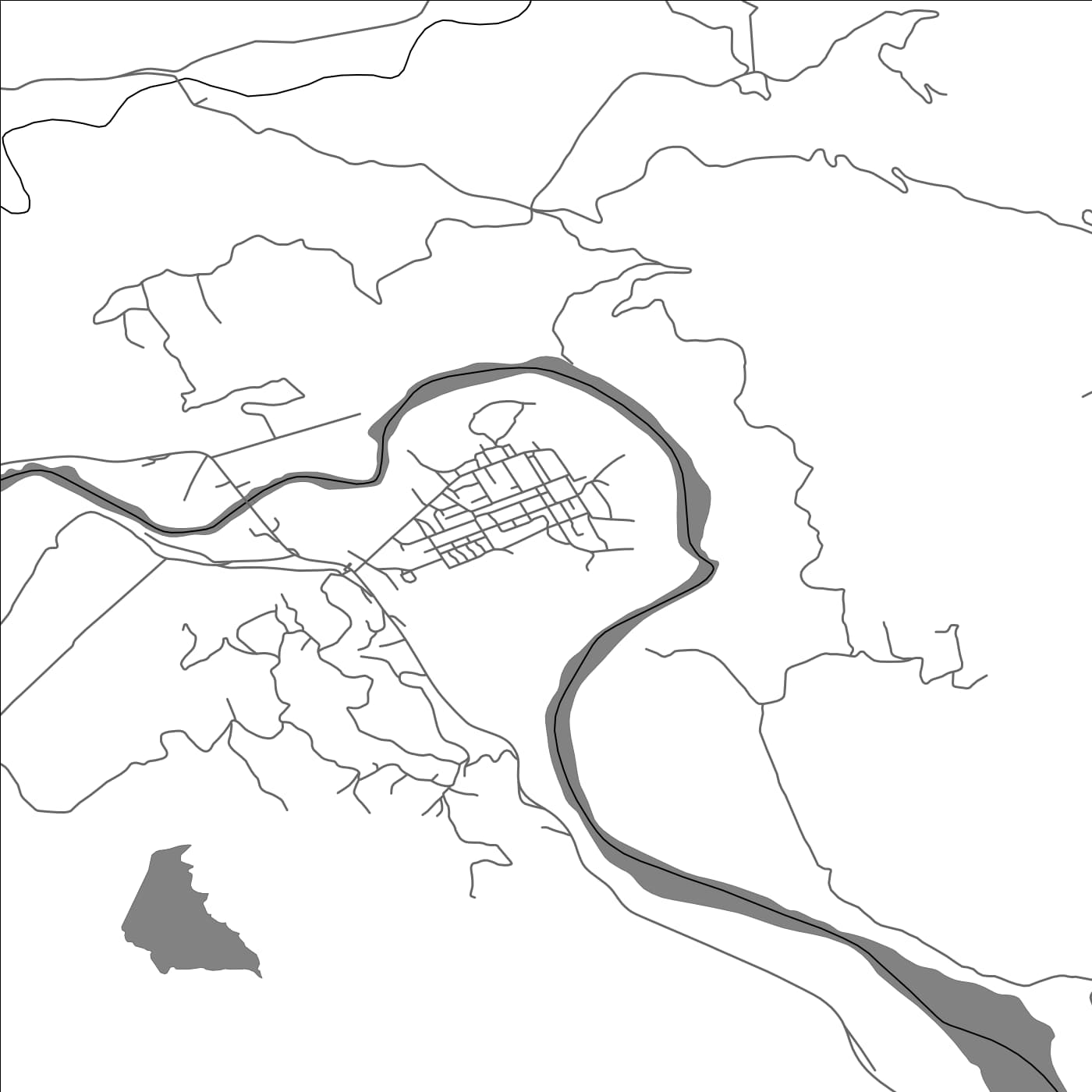 ROAD MAP OF MEMALIAJ, ALBANIA BY MAPBAKES