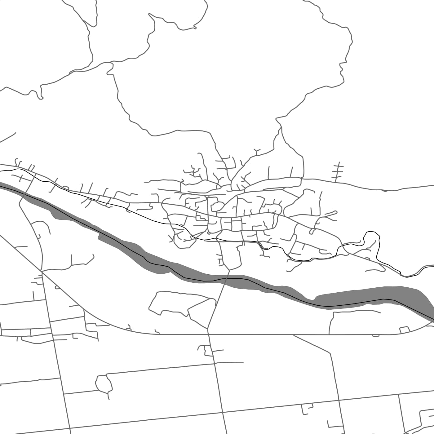 ROAD MAP OF PEQIN, ALBANIA BY MAPBAKES