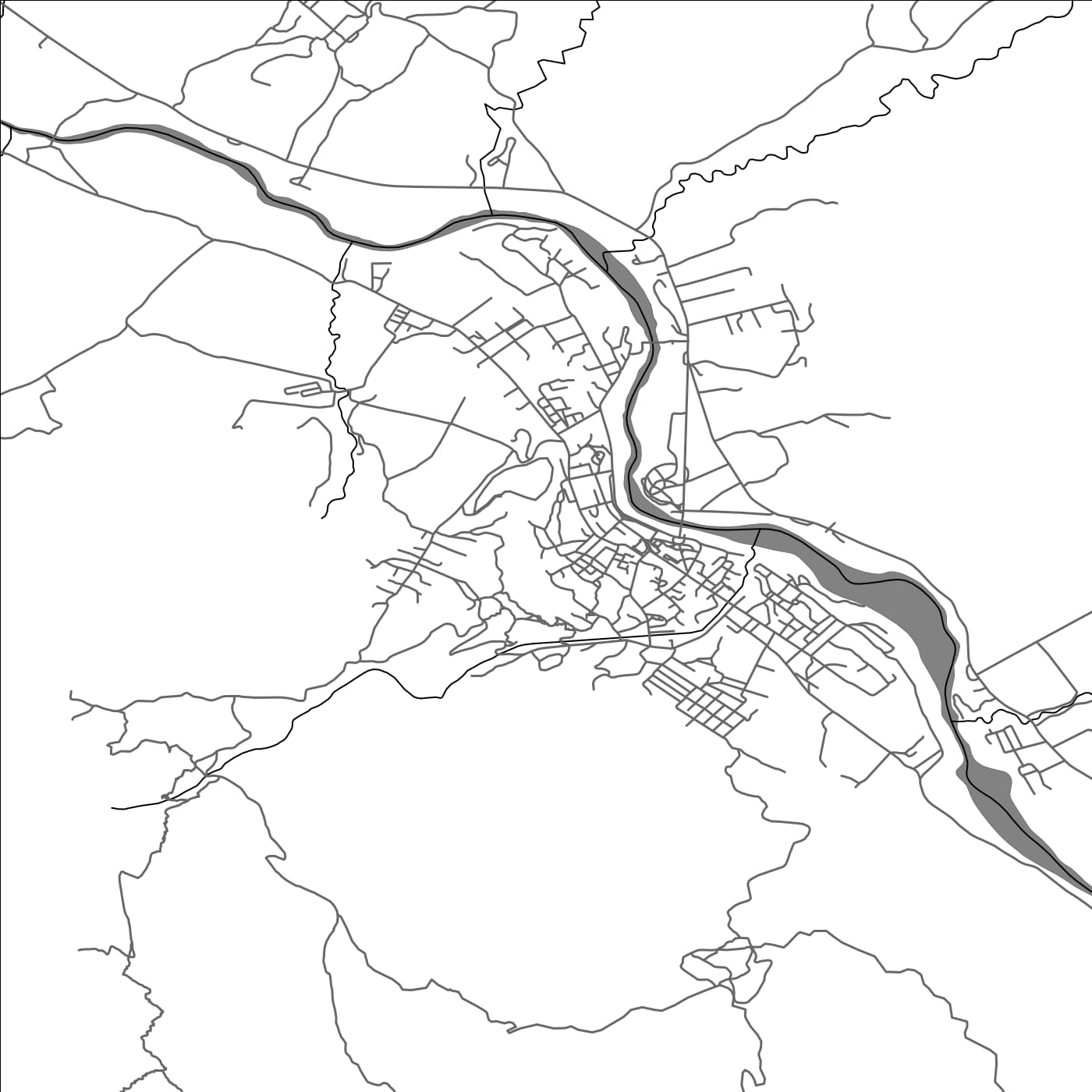 ROAD MAP OF PËRMET, ALBANIA BY MAPBAKES