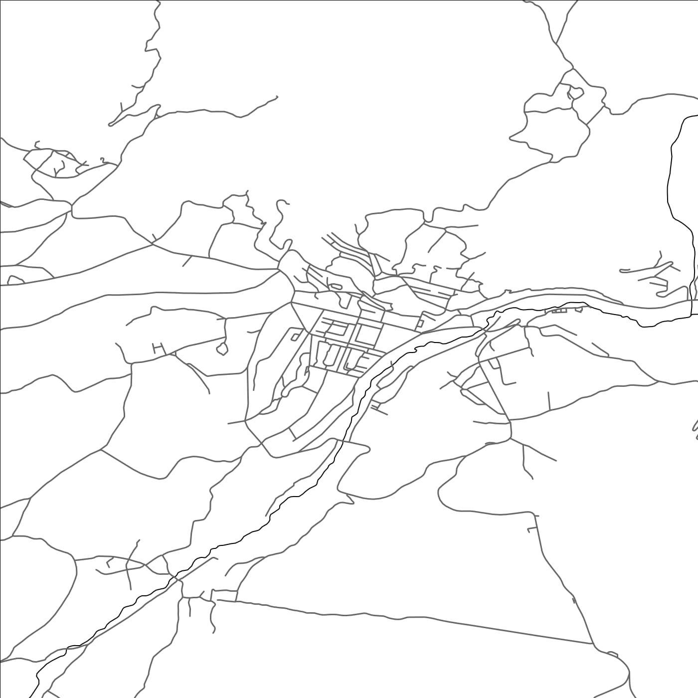 ROAD MAP OF PESHKOPI, ALBANIA BY MAPBAKES