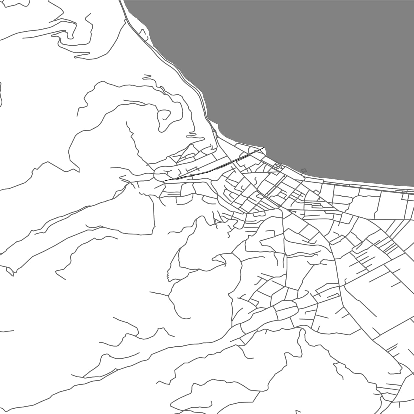 ROAD MAP OF POGRADEC, ALBANIA BY MAPBAKES