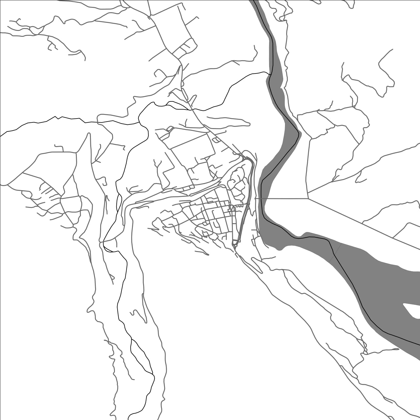 ROAD MAP OF TEPELENË, ALBANIA BY MAPBAKES