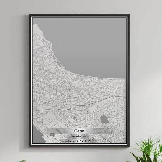 ROAD MAP OF CORAT, AZERBAIJAN BY MAPBAKES