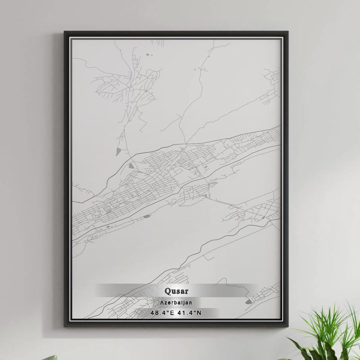 ROAD MAP OF QUSAR, AZERBAIJAN BY MAPBAKES