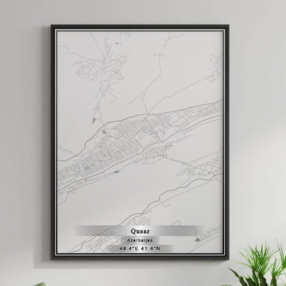 ROAD MAP OF QUSAR, AZERBAIJAN BY MAPBAKES