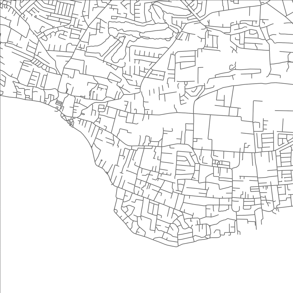ROAD MAP OF BELOW ROCK, BARBADOS BY MAPBAKES