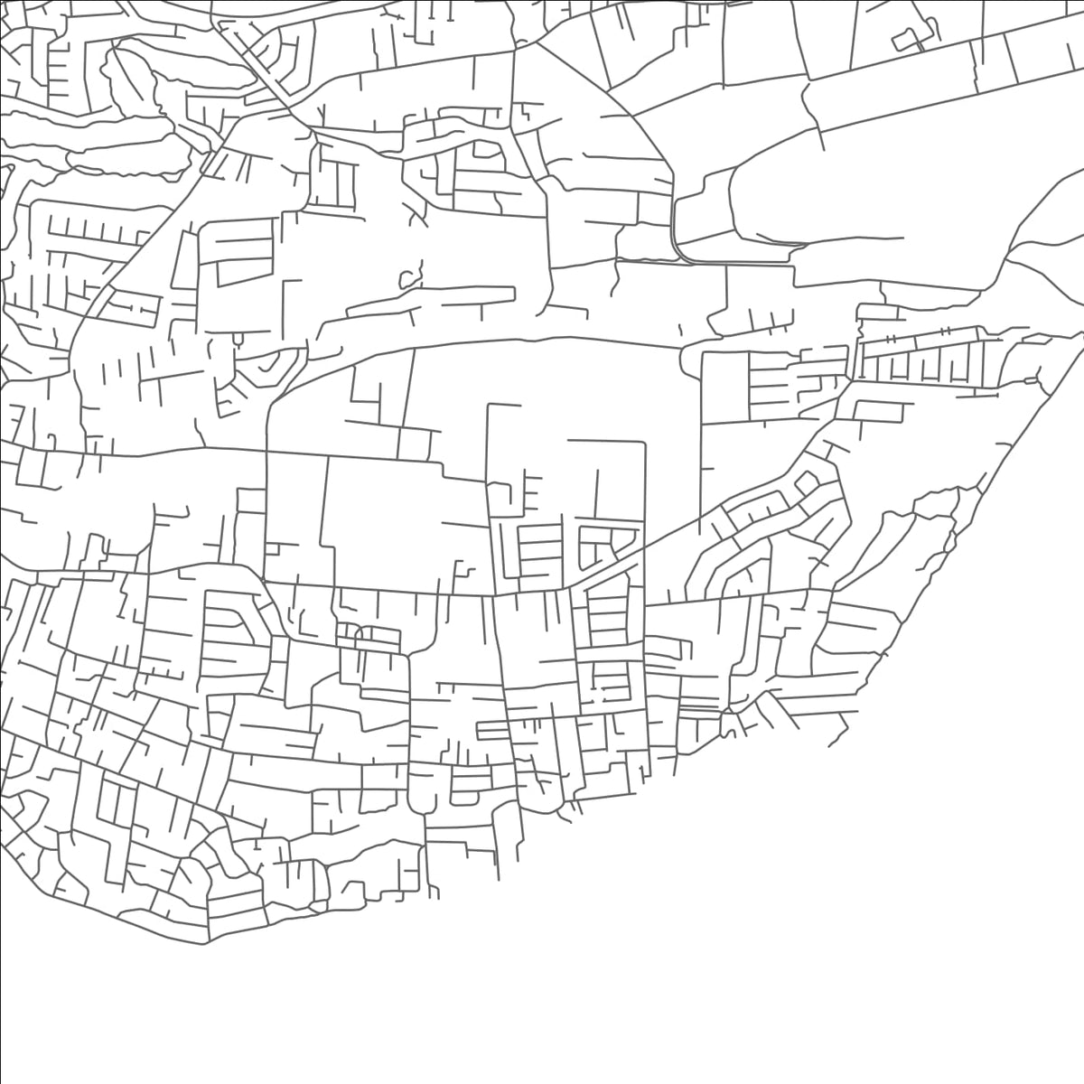 ROAD MAP OF EALING GROVE, BARBADOS BY MAPBAKES