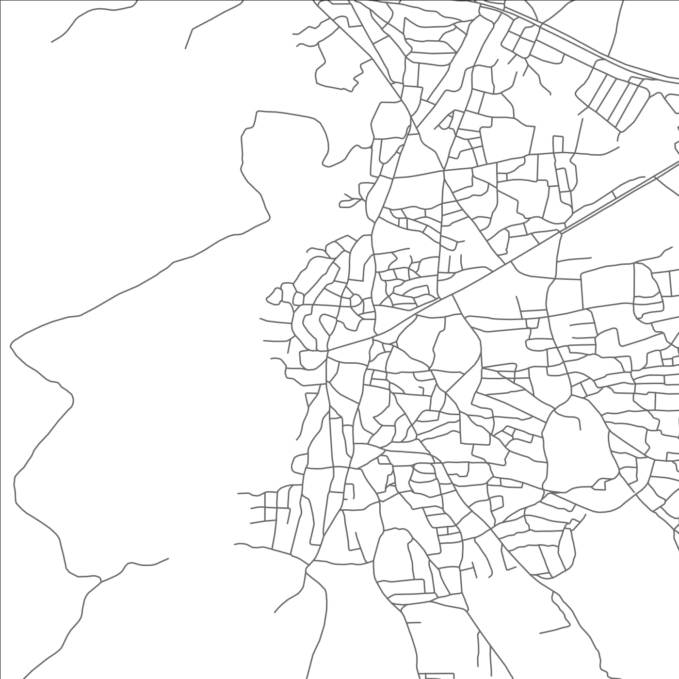 ROAD MAP OF GABANE, BOTSWANA BY MAPBAKES