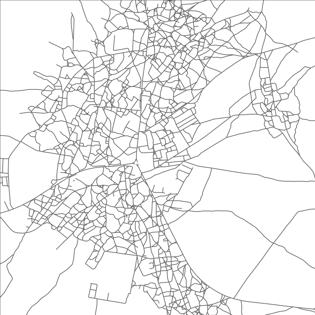 ROAD MAP OF LETLHAKENG, BOTSWANA BY MAPBAKES