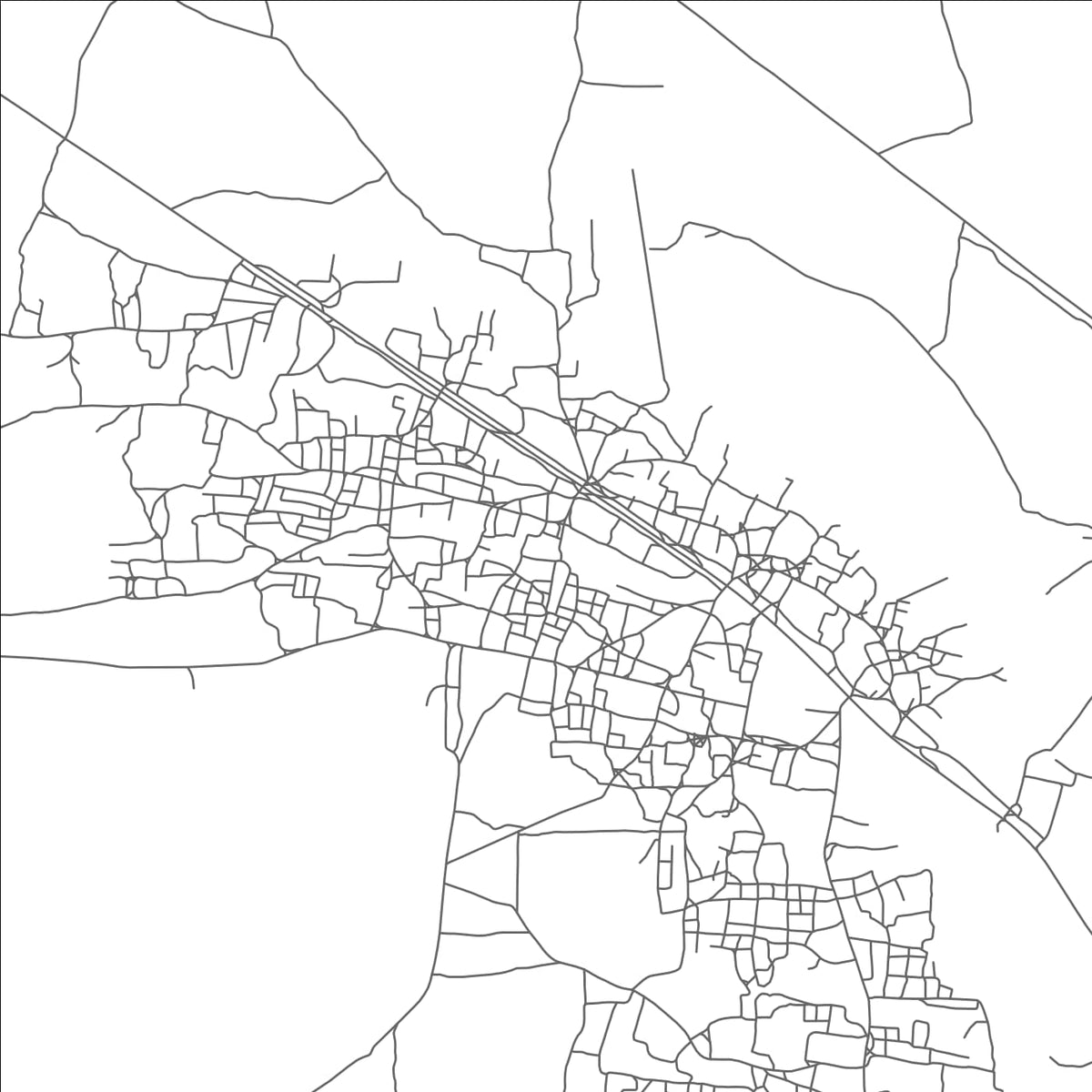 ROAD MAP OF MATHAMBGWANE, BOTSWANA BY MAPBAKES