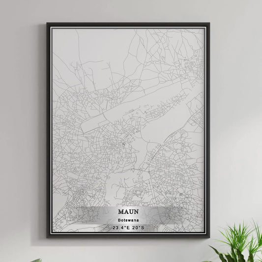 ROAD MAP OF MAUN, BOTSWANA BY MAPBAKES