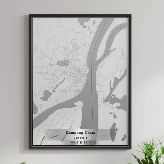 ROAD MAP OF KAMPONG CHAM, CAMBODIA BY MAPBAKES