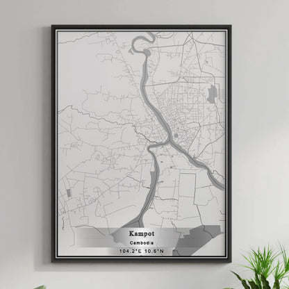 ROAD MAP OF KAMPOT, CAMBODIA BY MAPBAKES