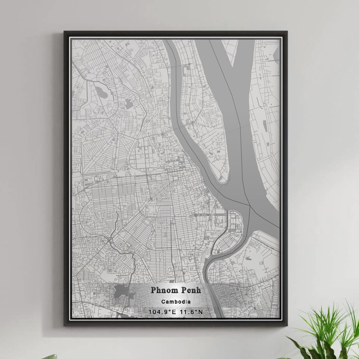 ROAD MAP OF PHNOM PENH, CAMBODIA BY MAPBAKES