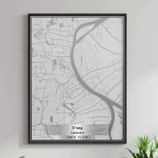 ROAD MAP OF S’ANG, CAMBODIA BY MAPBAKES