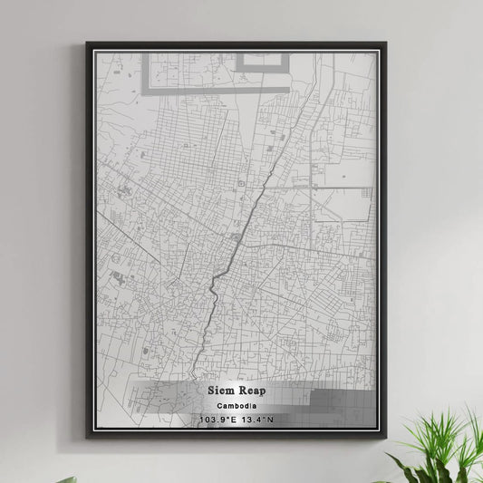 ROAD MAP OF SIEM REAP, CAMBODIA BY MAPBAKES