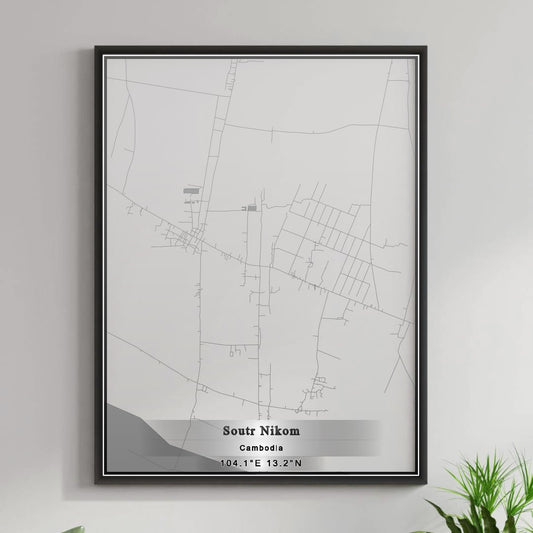 ROAD MAP OF SOUTR NIKOM, CAMBODIA BY MAPBAKES
