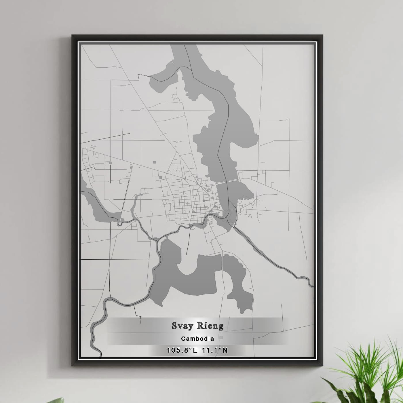 ROAD MAP OF SVAY RIENG, CAMBODIA BY MAPBAKES