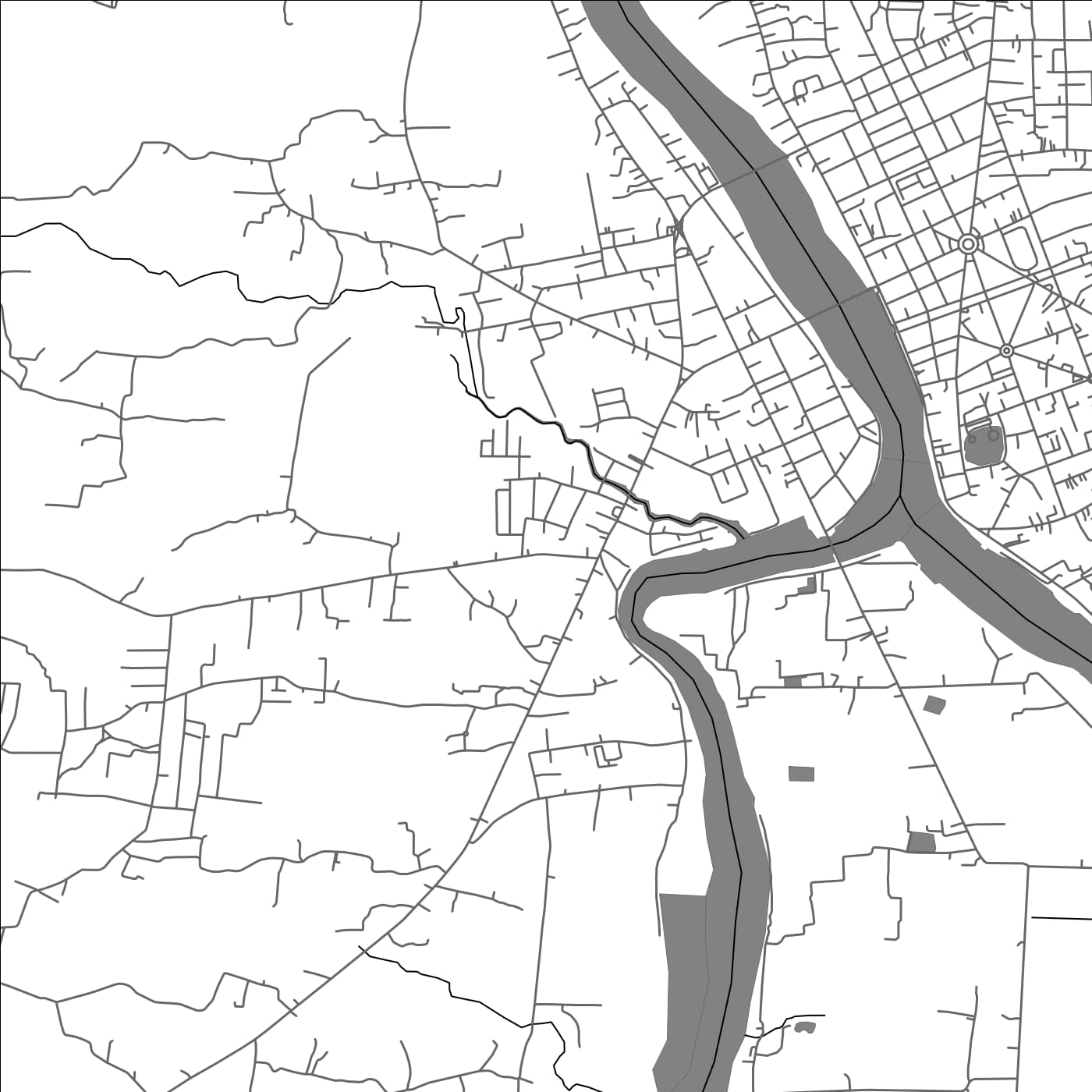 ROAD MAP OF KAMPOT, CAMBODIA BY MAPBAKES