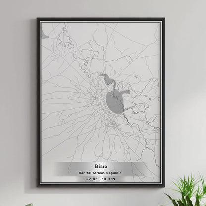 ROAD MAP OF BIRAO, CENTRAL AFRICAN REPUBLIC BY MAPBAKES