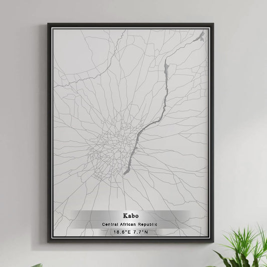 ROAD MAP OF KABO, CENTRAL AFRICAN REPUBLIC BY MAPBAKES