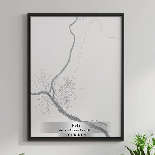 ROAD MAP OF NOLA, CENTRAL AFRICAN REPUBLIC BY MAPBAKES