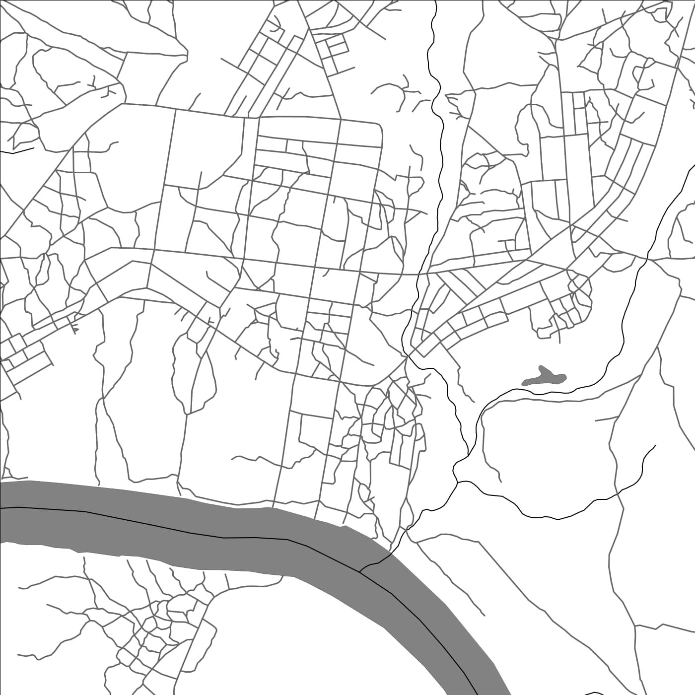 ROAD MAP OF BANGASSOU, CENTRAL AFRICAN REPUBLIC BY MAPBAKES