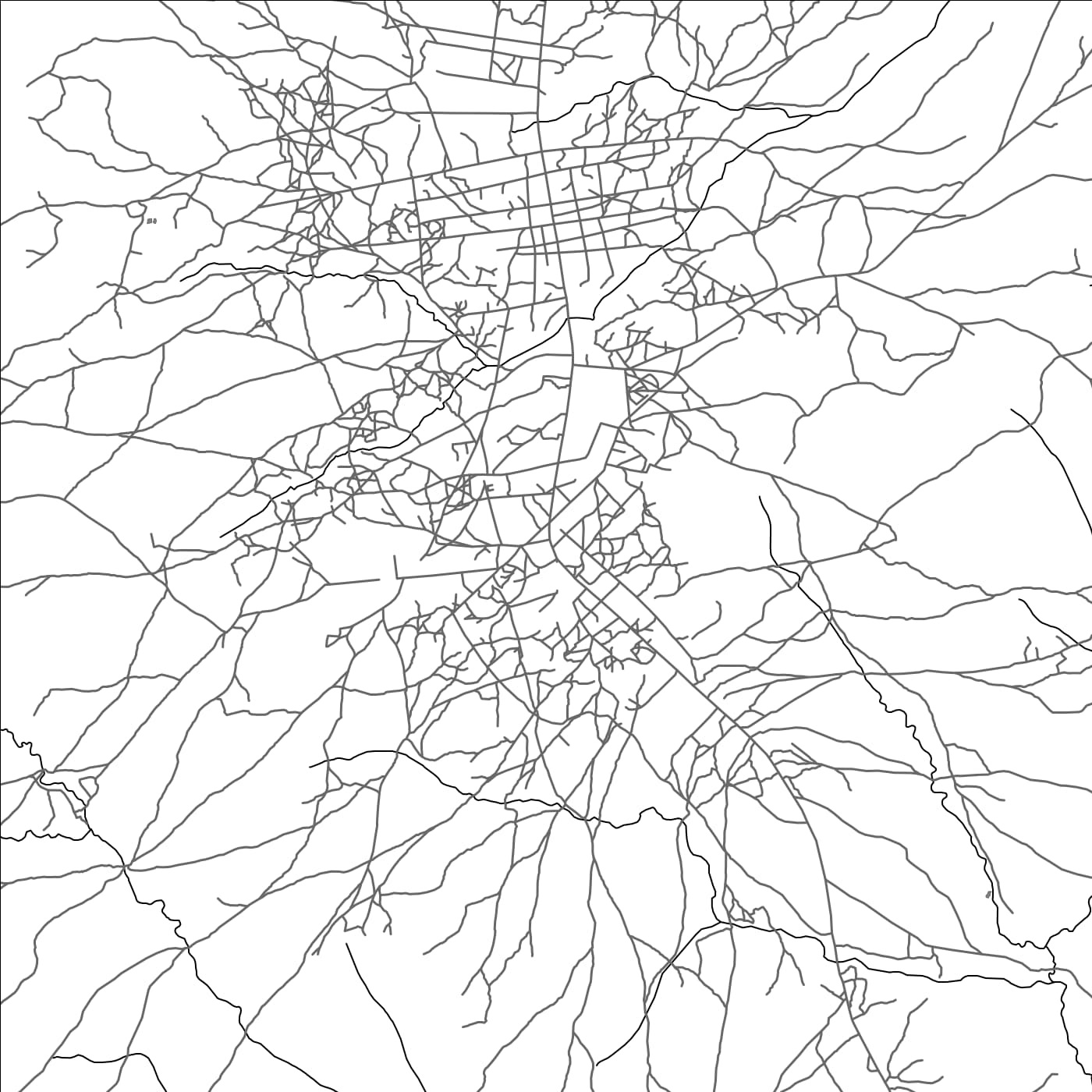 ROAD MAP OF BOCARANGA, CENTRAL AFRICAN REPUBLIC BY MAPBAKES