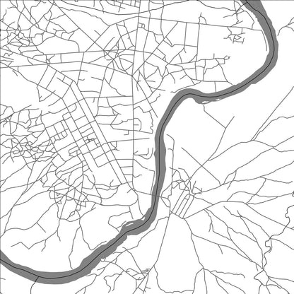 ROAD MAP OF BOSSANGOA, CENTRAL AFRICAN REPUBLIC BY MAPBAKES