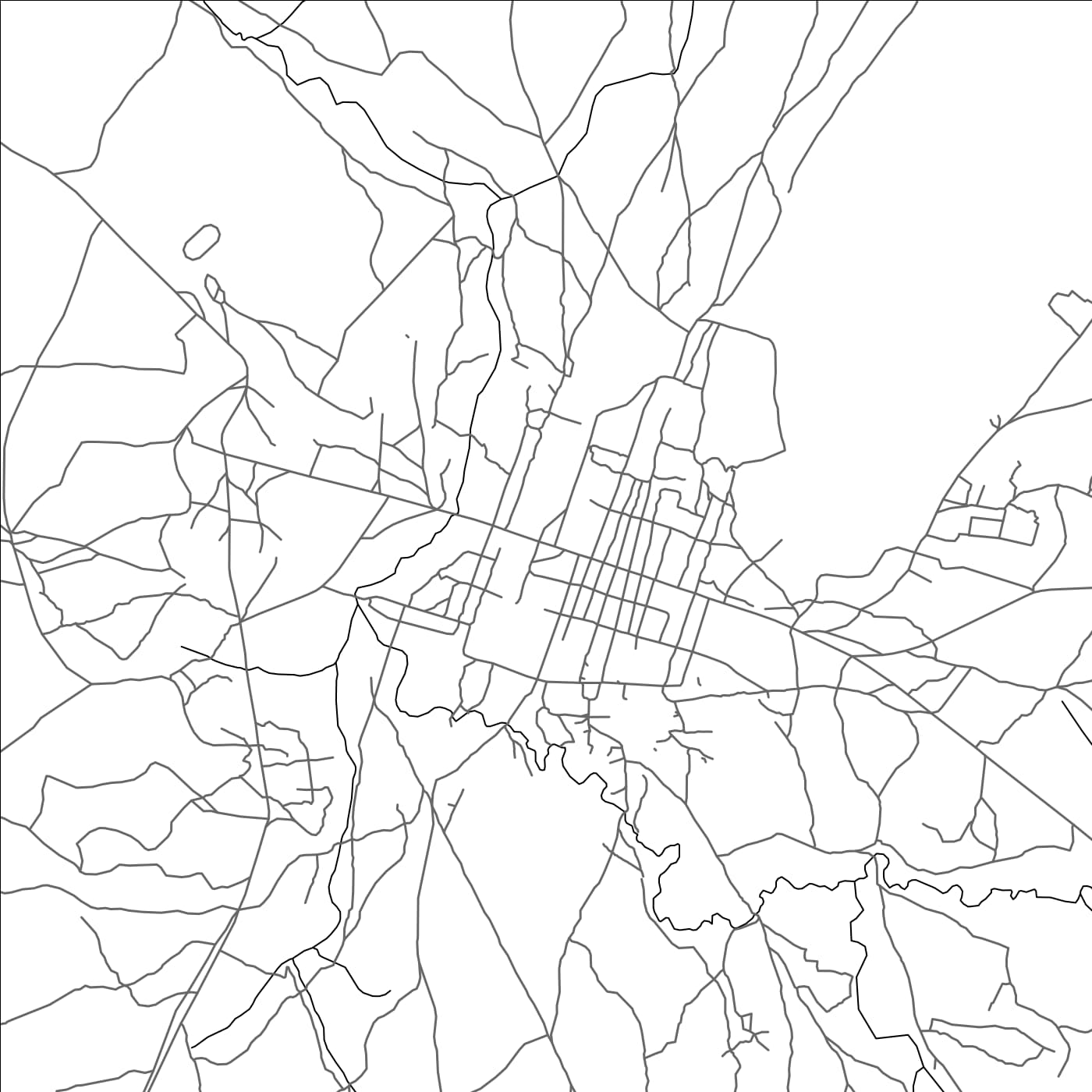 ROAD MAP OF BOZOUM, CENTRAL AFRICAN REPUBLIC BY MAPBAKES