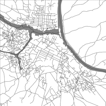 ROAD MAP OF BRIA, CENTRAL AFRICAN REPUBLIC BY MAPBAKES