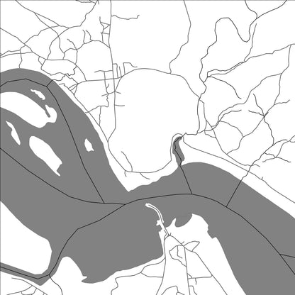 ROAD MAP OF MOBAYE, CENTRAL AFRICAN REPUBLIC BY MAPBAKES