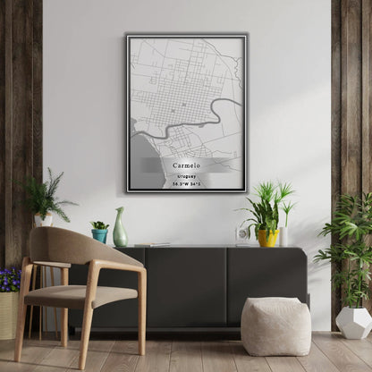 ROAD MAP OF CARMELO, URUGUAY BY MAPBAKES