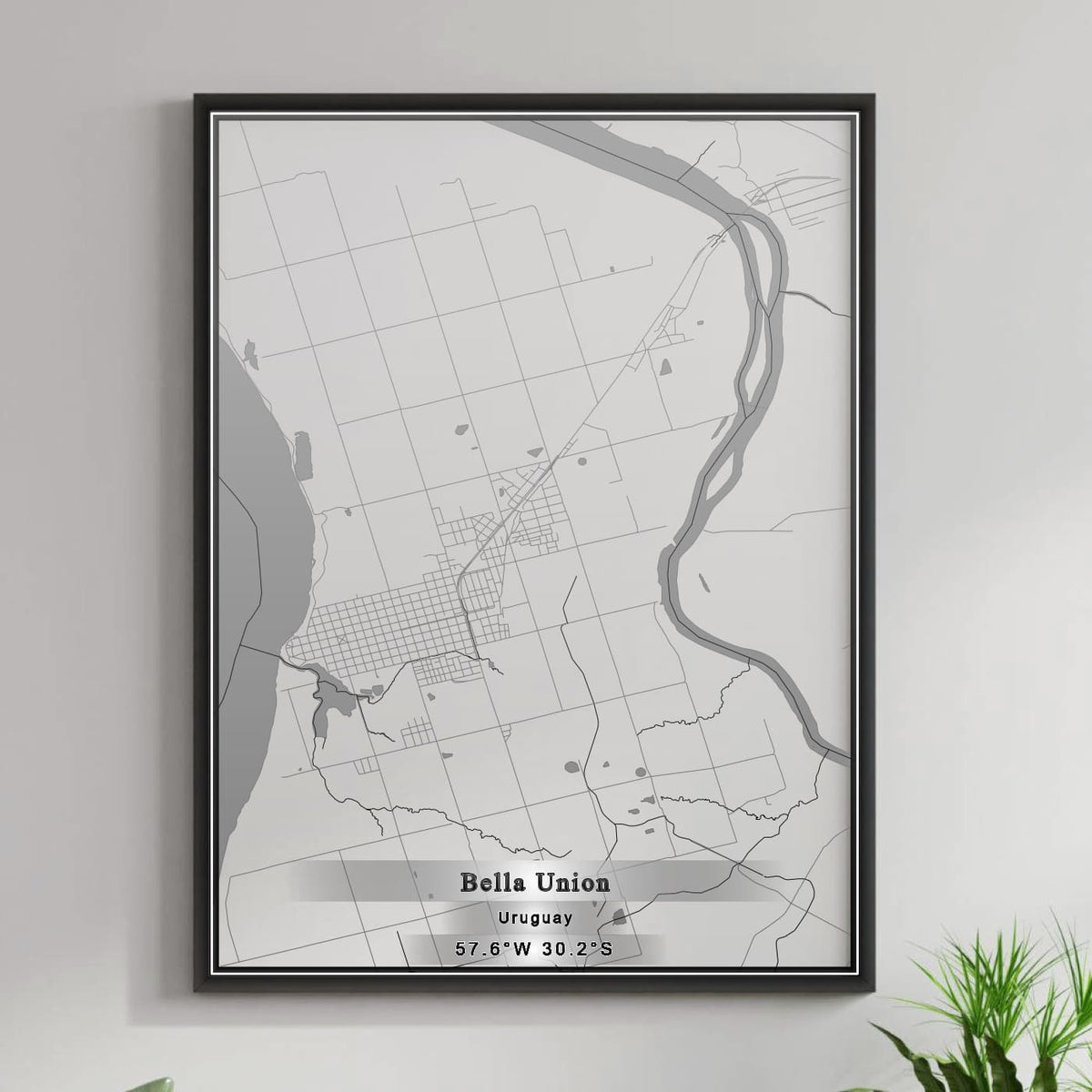 ROAD MAP OF BELLA UNION, URUGUAY BY MAPBAKES