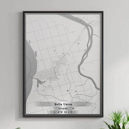 ROAD MAP OF BELLA UNION, URUGUAY BY MAPBAKES