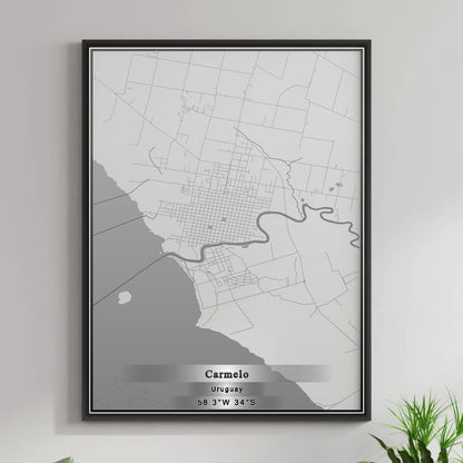 ROAD MAP OF CARMELO, URUGUAY BY MAPBAKES